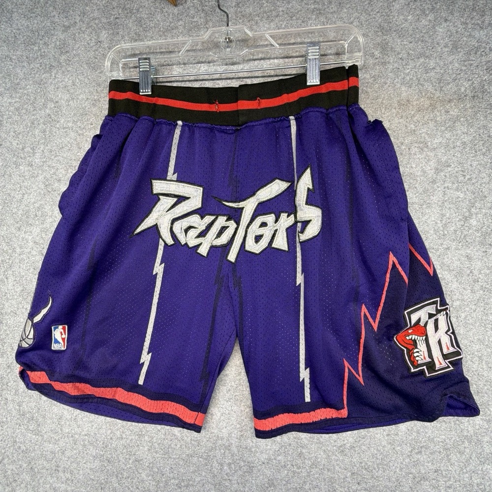 Vintage Just Don Toronto Raptors NBA Shorts 1998-99 Purple Size M Embroidered